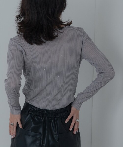 GALLEST（ギャレスト）の「シアースパンコールニット（ニット/セーター・レディース・ホワイト/グリーン/ピンク系/グレー/ブラック・38）」の6枚目の写真