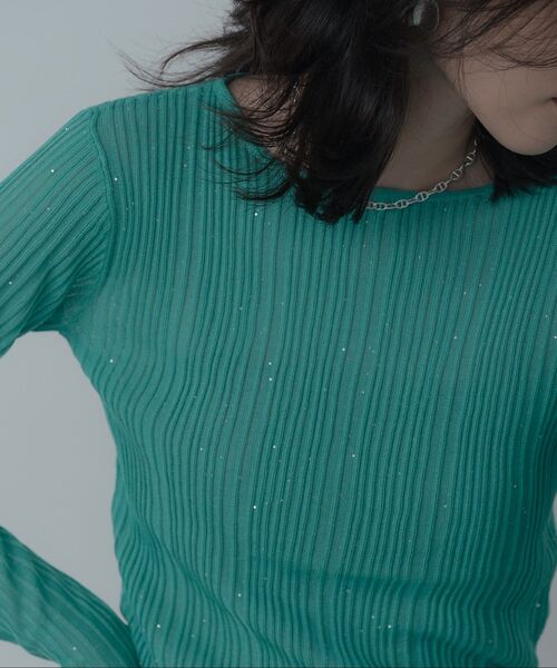 GALLEST（ギャレスト）の「シアースパンコールニット（ニット/セーター・レディース・ホワイト/グリーン/ピンク系/グレー/ブラック・38）」の12枚目の写真