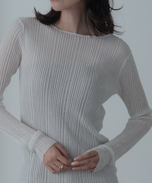 GALLEST（ギャレスト）の「シアースパンコールニット（ニット/セーター・レディース・ホワイト/グリーン/ピンク系/グレー/ブラック・38）」の11枚目の写真