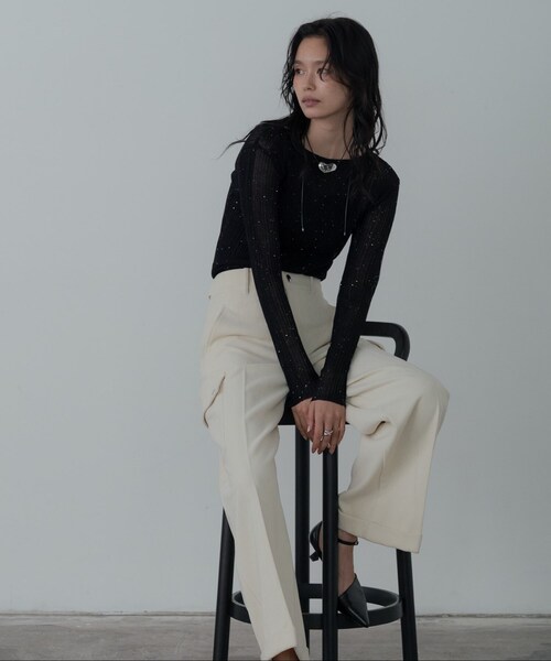 GALLEST（ギャレスト）の「シアースパンコールニット（ニット/セーター・レディース・ホワイト/グリーン/ピンク系/グレー/ブラック・38）」の17枚目の写真