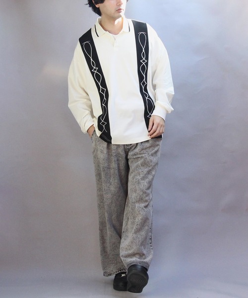 ８(eight)（エイト）の「切替刺繍ポロシャツ（ポロシャツ・メンズ・オフホワイト/ブラック・MEDIUM/LARGE）」の9枚目の写真