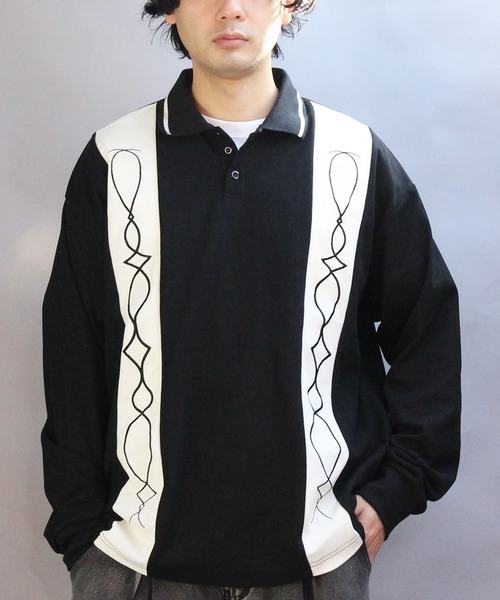 ８(eight)（エイト）の「切替刺繍ポロシャツ（ポロシャツ・メンズ・オフホワイト/ブラック・MEDIUM/LARGE）」の13枚目の写真