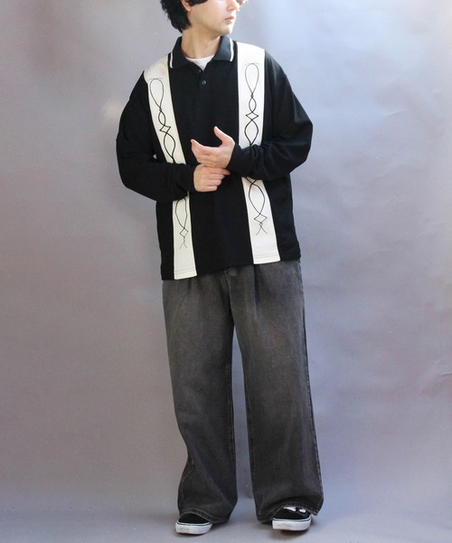 ８(eight)（エイト）の「切替刺繍ポロシャツ（ポロシャツ・メンズ・オフホワイト/ブラック・MEDIUM/LARGE）」の15枚目の写真