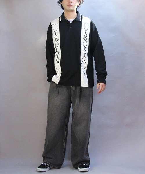 ８(eight)（エイト）の「切替刺繍ポロシャツ（ポロシャツ・メンズ・オフホワイト/ブラック・MEDIUM/LARGE）」の17枚目の写真