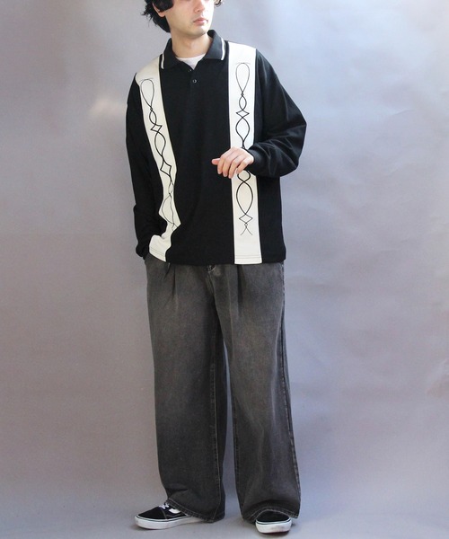 ８(eight)（エイト）の「切替刺繍ポロシャツ（ポロシャツ・メンズ・オフホワイト/ブラック・MEDIUM/LARGE）」の19枚目の写真