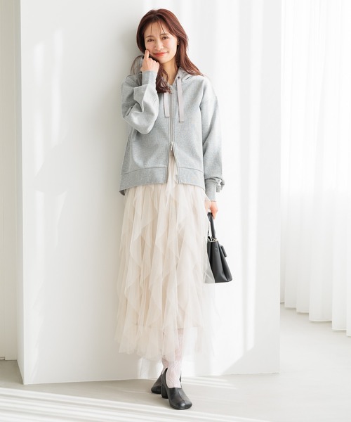 mysty woman（ミスティウーマン）の「アソート裏毛ZIPパーカー  322315（パーカー・レディース・グレー/ブラック/ピンク・FREE）」の14枚目の写真