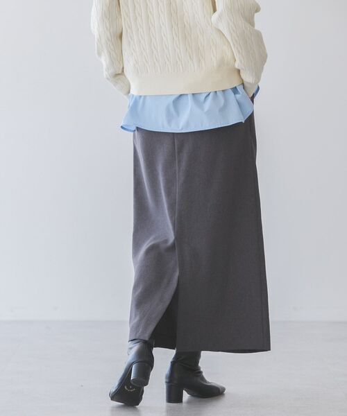 AMERICAN HOLIC（アメリカンホリック）の「イージーケアスリットタイトスカート（スカート・レディース・キャメル/杢グレー・L/M/S）」の20枚目の写真