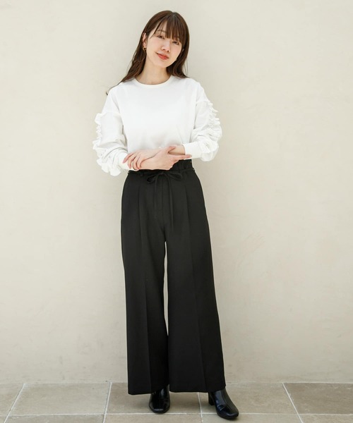 URBAN RESEARCH Sonny Label(アーバンリサーチサニーレーベル)の「『WEB限定』フリルスリーブプルオーバー(Tシャツ/カットソー・レディース・オフホワイト/ブラック・FREE)」の18枚目の写真