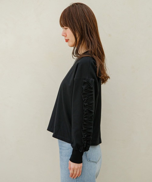 URBAN RESEARCH Sonny Label(アーバンリサーチサニーレーベル)の「『WEB限定』フリルスリーブプルオーバー(Tシャツ/カットソー・レディース・オフホワイト/ブラック・FREE)」の22枚目の写真
