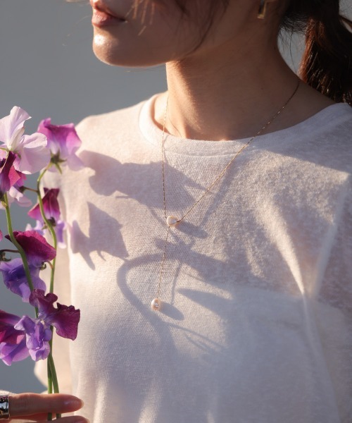 Bab（バブ）の「淡水パールIラインネックレス（ネックレス・レディース・A・ONESIZE）」の5枚目の写真