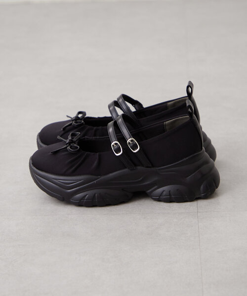 w closet（ダブルクローゼット）の「【2WAY/リボン付き】バレエ厚底シューズ（ブーツ・レディース・ピンク/ブラック/オフホワイト・SMALL/MEDIUM/LARGE）」の13枚目の写真