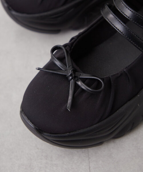 w closet（ダブルクローゼット）の「【2WAY/リボン付き】バレエ厚底シューズ（ブーツ・レディース・ピンク/ブラック/オフホワイト・SMALL/MEDIUM/LARGE）」の15枚目の写真