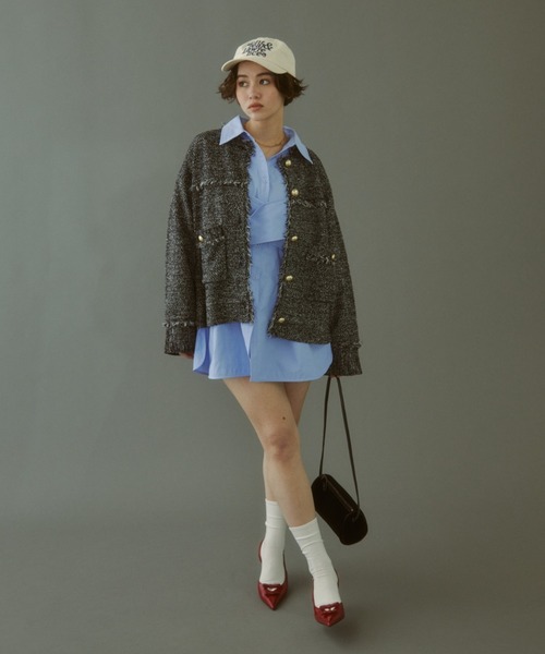 セール】【ZOZO限定】TWEED KNIT JACKET/ツイードニットジャケット