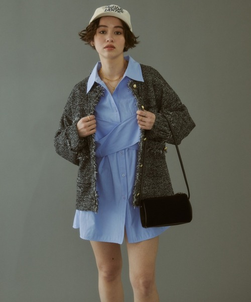 カーディガン 「ZOZO限定」TWEED KNIT JACKET レディース ZOZO限定】TWEED KNIT JACKET（カーディガン/ボレロ）｜MIRROR