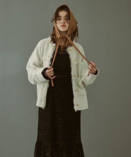 カーディガン 「ZOZO限定」TWEED KNIT JACKET レディース ZOZO限定】TWEED KNIT JACKET（カーディガン/ボレロ）｜MIRROR
