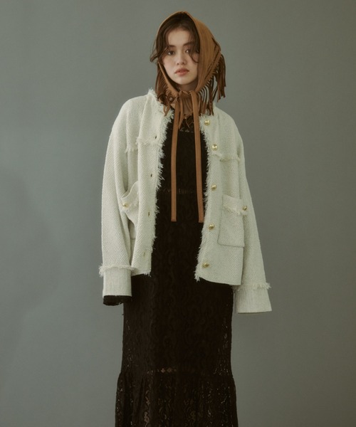 ZOZO限定】TWEED KNIT JACKET（カーディガン/ボレロ）｜MIRROR