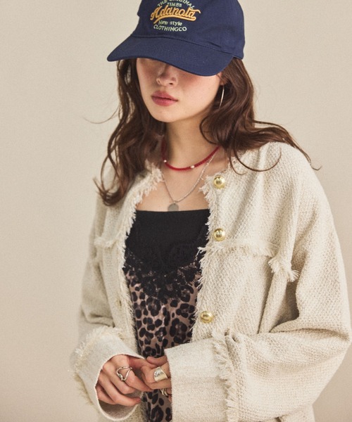 セール】【ZOZO限定】TWEED KNIT JACKET/ツイードニットジャケット