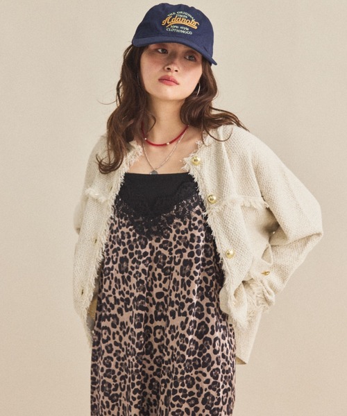 ZOZO限定】TWEED KNIT JACKET/ツイードニットジャケット（カーディガン