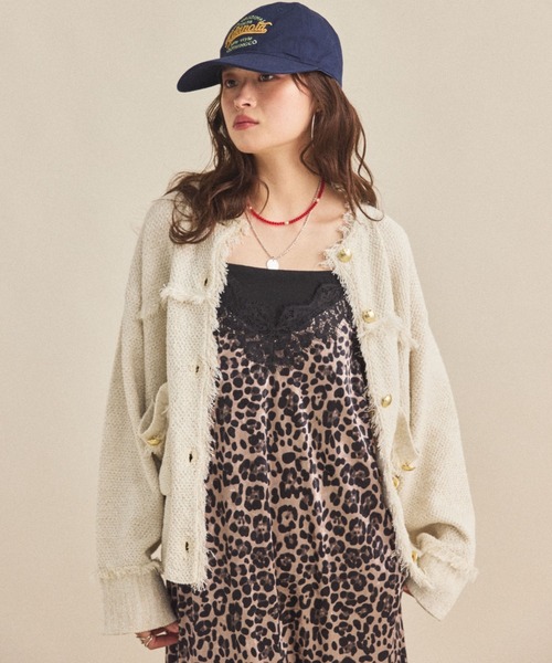 セール】【ZOZO限定】TWEED KNIT JACKET/ツイードニットジャケット