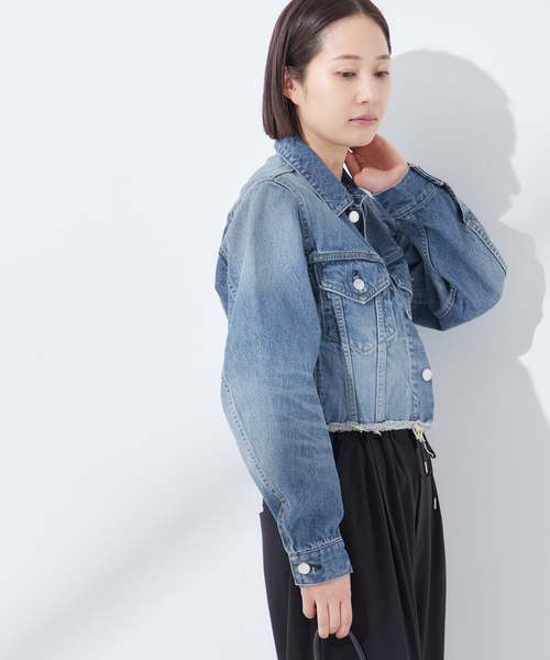 セール】【JANE SMITH】12.75oz DENIM CUT OFF TRUCKER：デニム