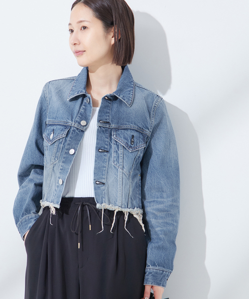 セール】【JANE SMITH】12.75oz DENIM CUT OFF TRUCKER：デニム