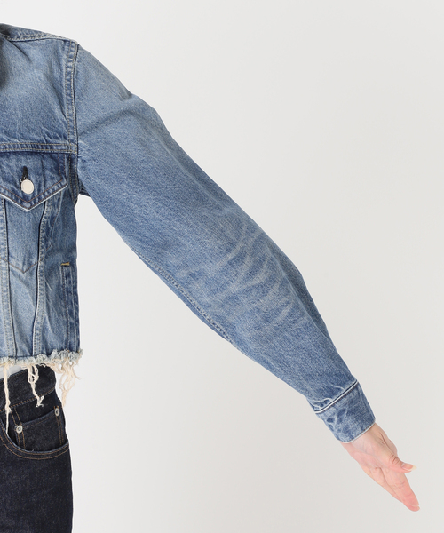 JANE SMITH】12.75oz DENIM CUT OFF TRUCKER：デニムジャケット