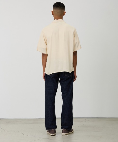 REMI RELIEF(レミレリーフ)の「REMI RELIEF/レミレリーフ レーヨンツイル スカ柄 S/S SHIRT(刺繍) 半袖シャツ(シャツ/ブラウス・メンズ・オフホワイト/ネイビー・M/L/XL)」の6枚目の写真