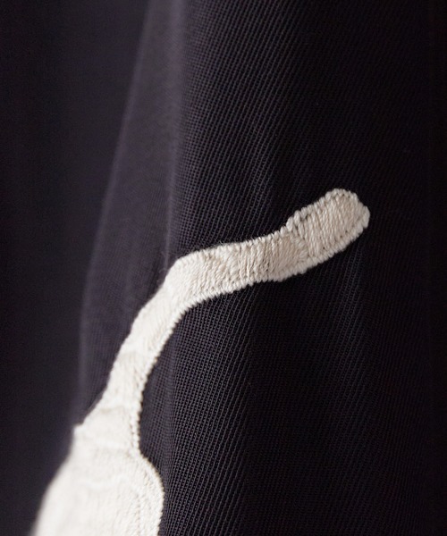 REMI RELIEF(レミレリーフ)の「REMI RELIEF/レミレリーフ レーヨンツイル スカ柄 S/S SHIRT(刺繍) 半袖シャツ(シャツ/ブラウス・メンズ・オフホワイト/ネイビー・M/L/XL)」の14枚目の写真