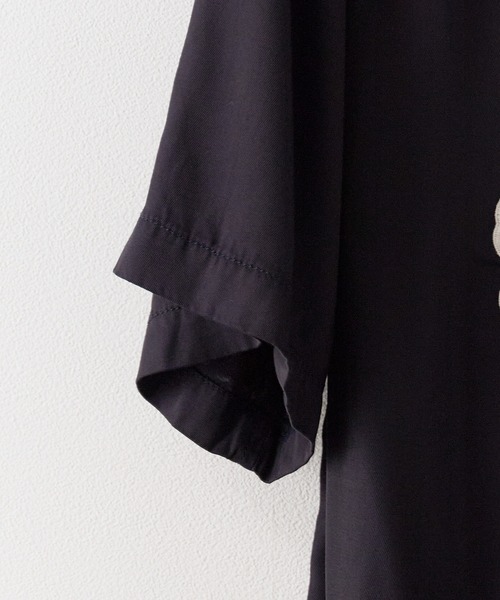 REMI RELIEF(レミレリーフ)の「REMI RELIEF/レミレリーフ レーヨンツイル スカ柄 S/S SHIRT(刺繍) 半袖シャツ(シャツ/ブラウス・メンズ・オフホワイト/ネイビー・M/L/XL)」の12枚目の写真