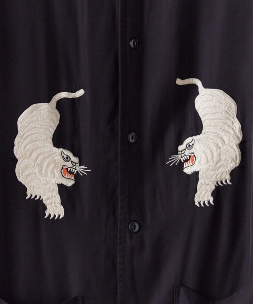 REMI RELIEF(レミレリーフ)の「REMI RELIEF/レミレリーフ レーヨンツイル スカ柄 S/S SHIRT(刺繍) 半袖シャツ(シャツ/ブラウス・メンズ・オフホワイト/ネイビー・M/L/XL)」の11枚目の写真