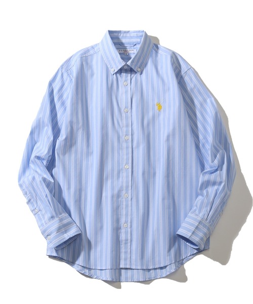 U.S. POLO ASSN.(ユーエスポロアッスン)の「【U.S. POLO ASSN./ユーエスポロアッスン】ワンポイントポニー ボタンダウン ロングスリーブシャツ(シャツ/ブラウス・メンズ・ホワイト/ライトブルー/ストライプ/ブラック/ネイビー系/アイボリー系・M/L/LL)」の6枚目の写真