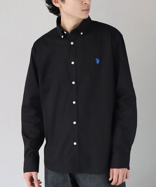 U.S. POLO ASSN.(ユーエスポロアッスン)の「【U.S. POLO ASSN./ユーエスポロアッスン】ワンポイントポニー ボタンダウン ロングスリーブシャツ(シャツ/ブラウス・メンズ・ホワイト/ライトブルー/ストライプ/ブラック/ネイビー系/アイボリー系・M/L/LL)」の2枚目の写真