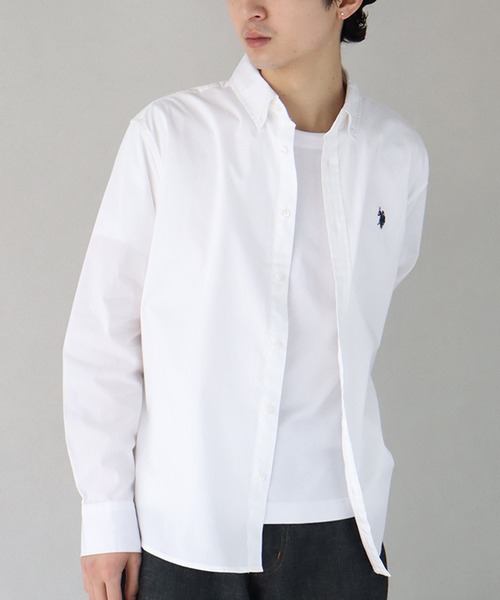 U.S. POLO ASSN.(ユーエスポロアッスン)の「【U.S. POLO ASSN./ユーエスポロアッスン】ワンポイントポニー ボタンダウン ロングスリーブシャツ(シャツ/ブラウス・メンズ・ホワイト/ライトブルー/ストライプ/ブラック/ネイビー系/アイボリー系・M/L/LL)」の13枚目の写真