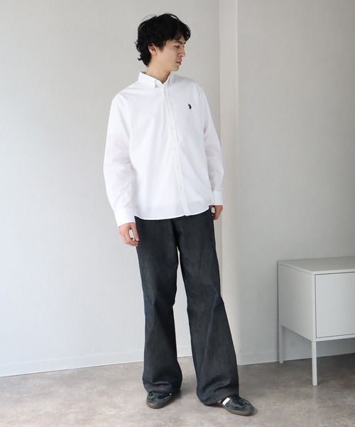 U.S. POLO ASSN.(ユーエスポロアッスン)の「【U.S. POLO ASSN./ユーエスポロアッスン】ワンポイントポニー ボタンダウン ロングスリーブシャツ(シャツ/ブラウス・メンズ・ホワイト/ライトブルー/ストライプ/ブラック/ネイビー系/アイボリー系・M/L/LL)」の17枚目の写真