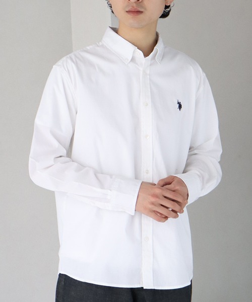 U.S. POLO ASSN.(ユーエスポロアッスン)の「【U.S. POLO ASSN./ユーエスポロアッスン】ワンポイントポニー ボタンダウン ロングスリーブシャツ(シャツ/ブラウス・メンズ・ホワイト/ライトブルー/ストライプ/ブラック/ネイビー系/アイボリー系・M/L/LL)」の14枚目の写真
