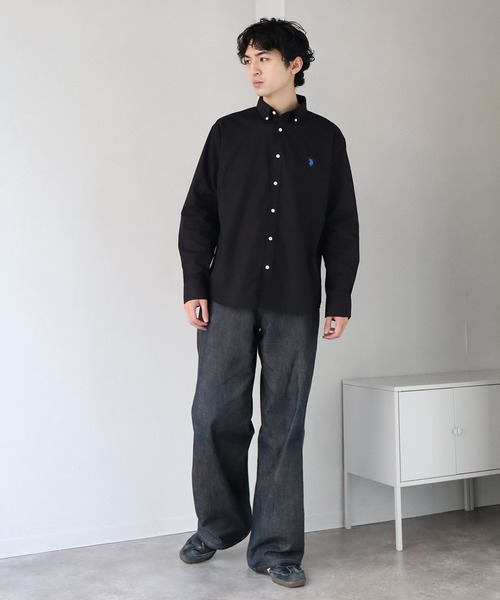 U.S. POLO ASSN.(ユーエスポロアッスン)の「【U.S. POLO ASSN./ユーエスポロアッスン】ワンポイントポニー ボタンダウン ロングスリーブシャツ(シャツ/ブラウス・メンズ・ホワイト/ライトブルー/ストライプ/ブラック/ネイビー系/アイボリー系・M/L/LL)」の22枚目の写真