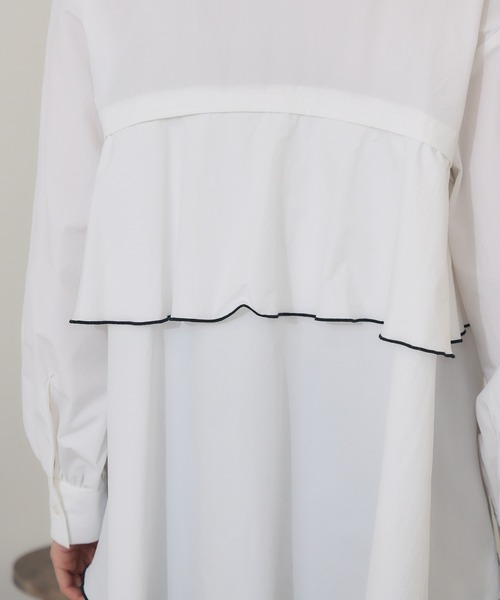 Paradise Picnic（パラダイスピクニック）の「ROSIEE   裾メローバックフレアシャツ（シャツ/ブラウス・レディース・ブラック/ホワイト・FREE）」の16枚目の写真