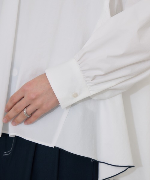 Paradise Picnic（パラダイスピクニック）の「ROSIEE   裾メローバックフレアシャツ（シャツ/ブラウス・レディース・ブラック/ホワイト・FREE）」の19枚目の写真