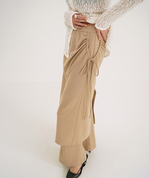 【新品未使用】PANTS LAYERED SIDE SHIRRING SKIRT セール】PANTS LAYRED SIDE SHIRRING SKIRT（スカート）｜CLANE