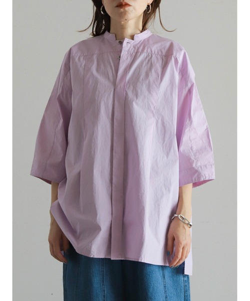 FIL DE FER（フィルデフェール）の「60タイプライター　ヨークロングシャツ（シャツ/ブラウス・レディース・パープル/ライトグリーン・FREE）」の2枚目の写真