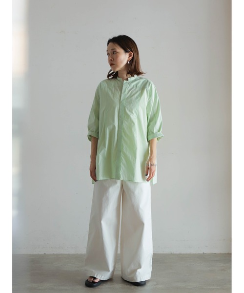 FIL DE FER（フィルデフェール）の「60タイプライター　ヨークロングシャツ（シャツ/ブラウス・レディース・パープル/ライトグリーン・FREE）」の12枚目の写真