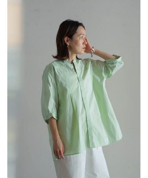 FIL DE FER（フィルデフェール）の「60タイプライター　ヨークロングシャツ（シャツ/ブラウス・レディース・パープル/ライトグリーン・FREE）」の7枚目の写真