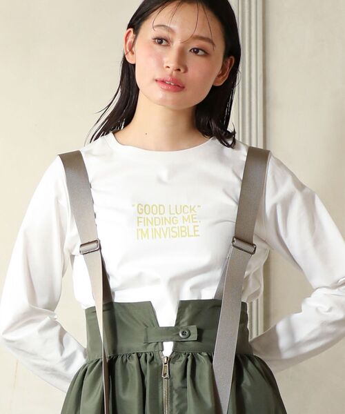 ELENCARE DUE(エレンカーレデュエ)の「・ELENCARE DUE ロゴptロンTEE(Tシャツ/カットソー・レディース・オフホワイト/チャコールグレー/ブラック/ライトカーキ・FREE)」の5枚目の写真
