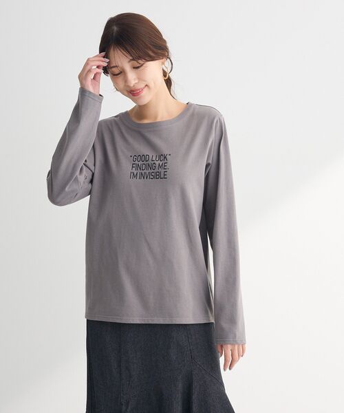 ELENCARE DUE(エレンカーレデュエ)の「・ELENCARE DUE ロゴptロンTEE(Tシャツ/カットソー・レディース・オフホワイト/チャコールグレー/ブラック/ライトカーキ・FREE)」の12枚目の写真
