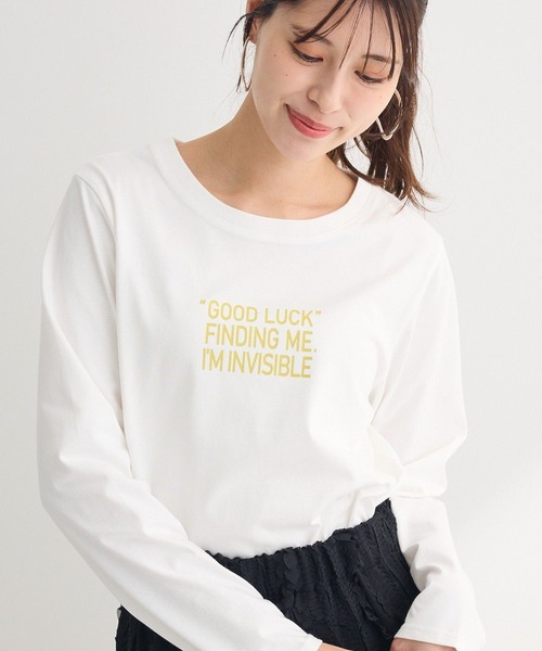 ELENCARE DUE(エレンカーレデュエ)の「・ELENCARE DUE ロゴptロンTEE(Tシャツ/カットソー・レディース・オフホワイト/チャコールグレー/ブラック/ライトカーキ・FREE)」の2枚目の写真