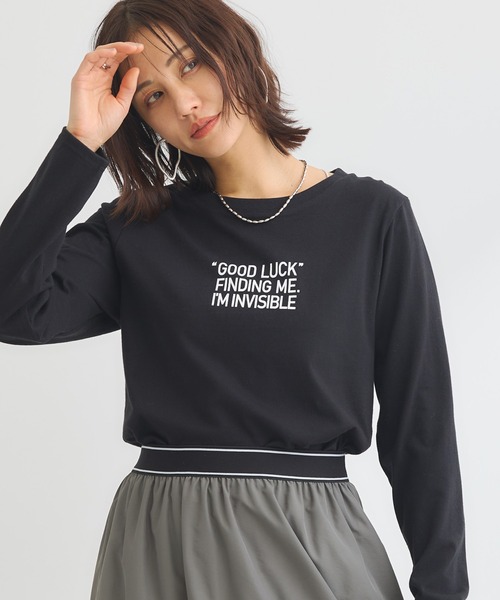 ELENCARE DUE(エレンカーレデュエ)の「・ELENCARE DUE ロゴptロンTEE(Tシャツ/カットソー・レディース・オフホワイト/チャコールグレー/ブラック/ライトカーキ・FREE)」の3枚目の写真