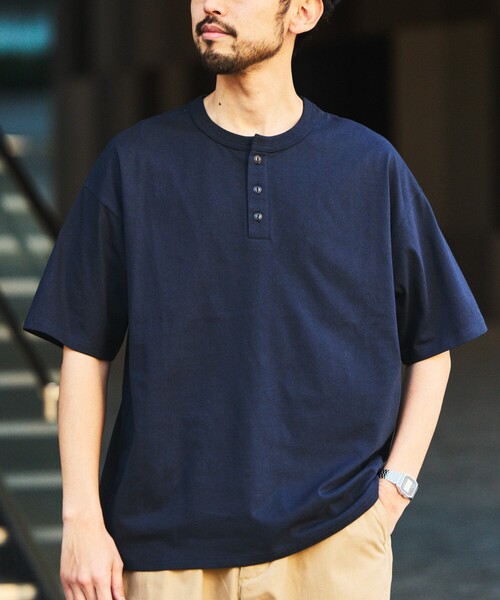 FREAK'S STORE(フリークスストア)の「限定展開 STRATECH/ストラテック ヘンリーネック Tシャツ/抗菌/防臭/制菌/UVカット/接触冷感/吸水速乾(Tシャツ/カットソー・メンズ・チャコールグレー/ホワイト/ブラック/グレイッシュベージュ/ネイビー・SMALL/MEDIUM/LARGE/X-LARGE)」の5枚目の写真