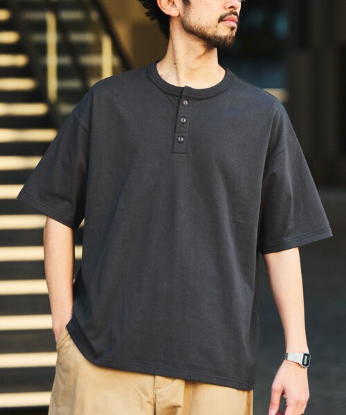 DNSR ヘンリーネックストライ Tシャツ [マルチ] 【公式通販】