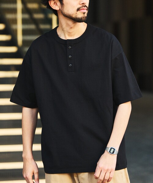 FREAK'S STORE(フリークスストア)の「限定展開 STRATECH/ストラテック ヘンリーネック Tシャツ/抗菌/防臭/制菌/UVカット/接触冷感/吸水速乾(Tシャツ/カットソー・メンズ・チャコールグレー/ホワイト/ブラック/グレイッシュベージュ/ネイビー・SMALL/MEDIUM/LARGE/X-LARGE)」の13枚目の写真