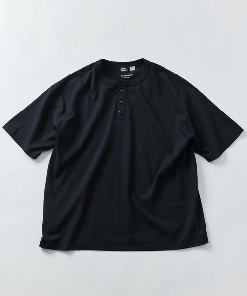 FREAK'S STORE(フリークスストア)の「限定展開 STRATECH/ストラテック ヘンリーネック Tシャツ/抗菌/防臭/制菌/UVカット/接触冷感/吸水速乾(Tシャツ/カットソー・メンズ・チャコールグレー/ホワイト/ブラック/グレイッシュベージュ/ネイビー・SMALL/MEDIUM/LARGE/X-LARGE)」の14枚目の写真